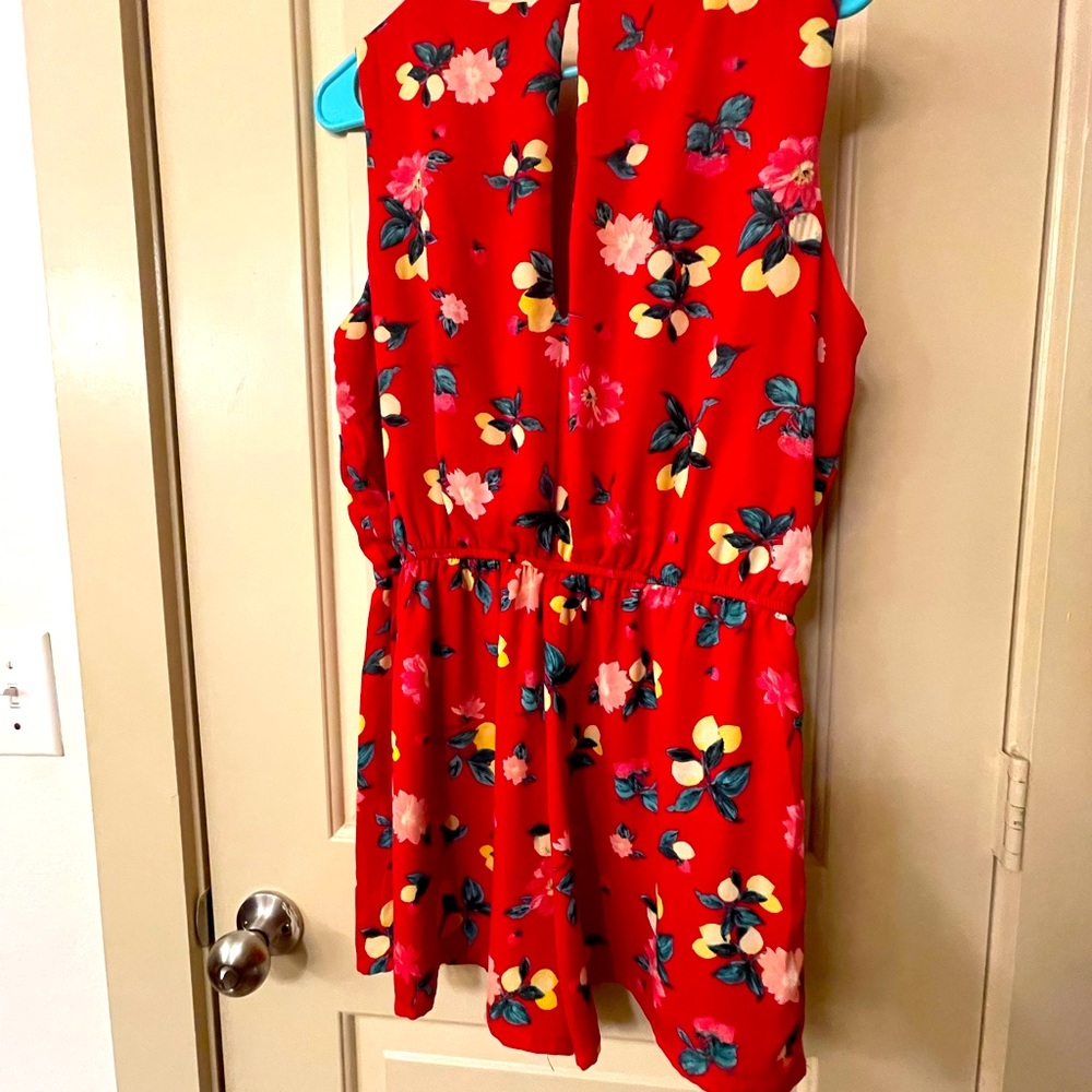 Floral Red Romper